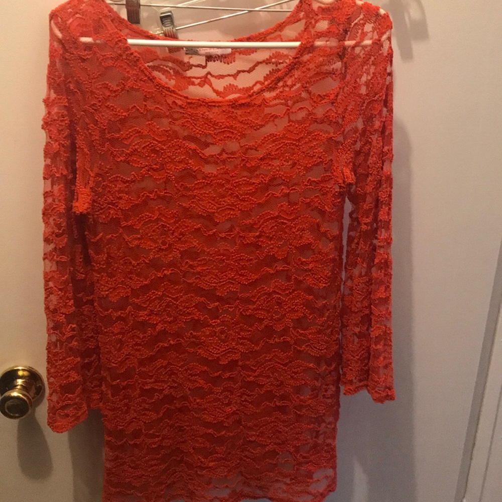 Orange lace shirt